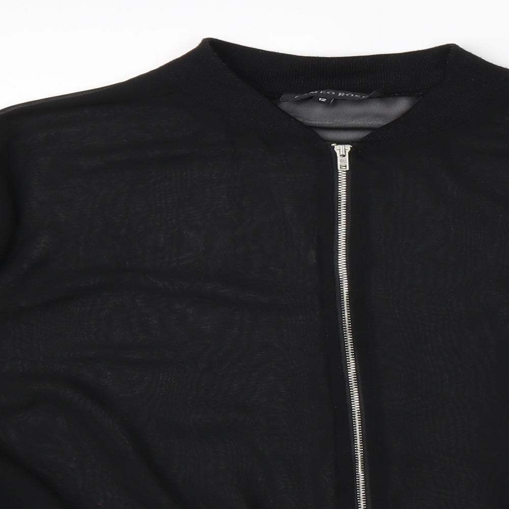 Cameo Rose Womens Black Jacket Size 12 Zip