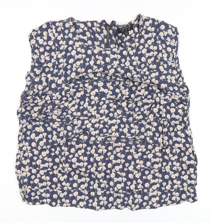 Womens UK Size 14 Topshop Blue Cropped T-Shirt