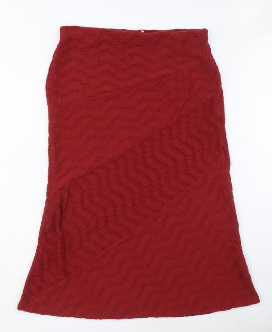 Per Una Womens Red Polyester A-Line Skirt Size 12 - Textured