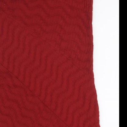 Per Una Womens Red Polyester A-Line Skirt Size 12 - Textured