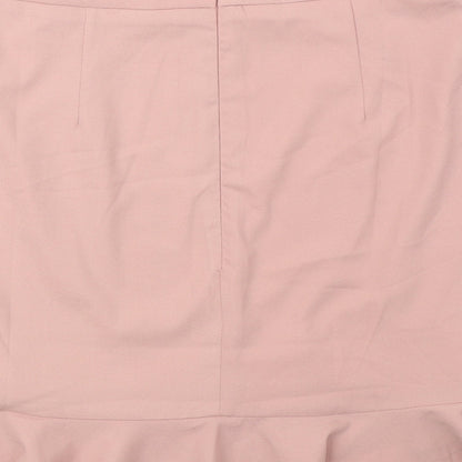 FOREVER 21 Womens Pink Polyester Mini Skirt Size M Zip - Frill Hem