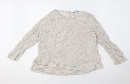 Womens UK Size 16 Marks and Spencer Beige Basic Blouse