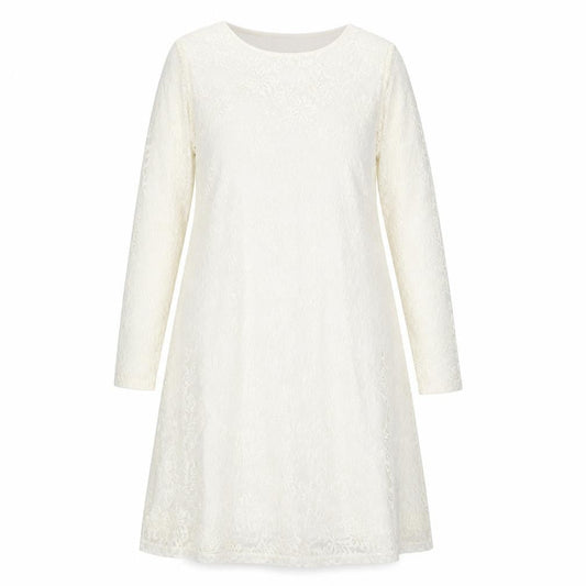 Select Womens White Polyamide A-Line Size 12 Round Neck Pullover