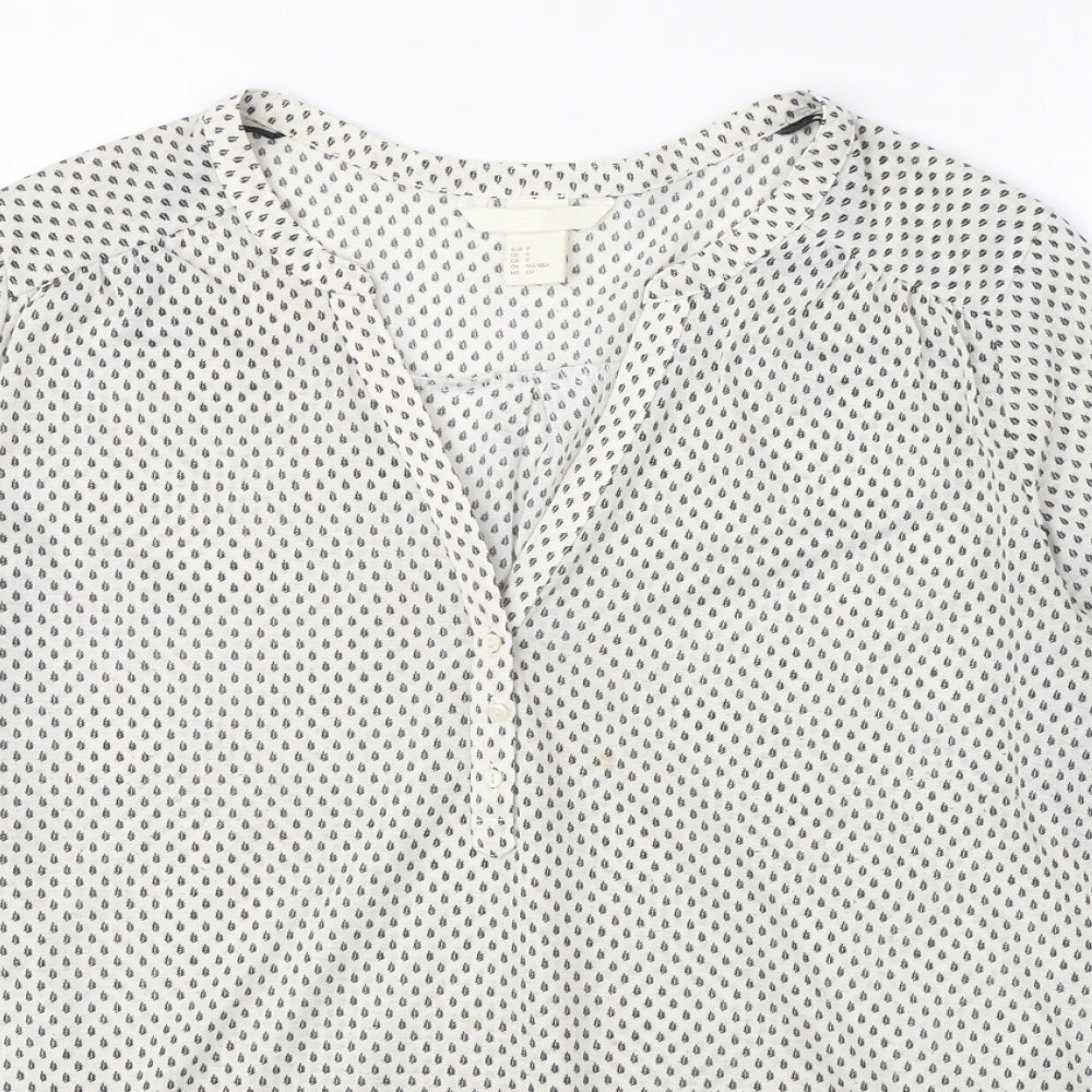Womens UK Size S H&M White Basic Blouse