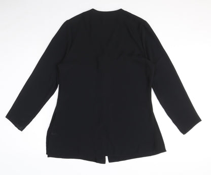 Womens UK Size 12 Your Sixth Sense Black Basic Button-Up