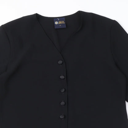 Womens UK Size 12 Your Sixth Sense Black Basic Button-Up