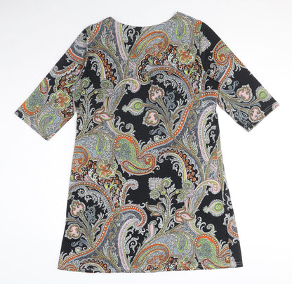 Vciuimi Womens Multicoloured Paisley Polyester T-Shirt Dress Size M Round Neck Pullover