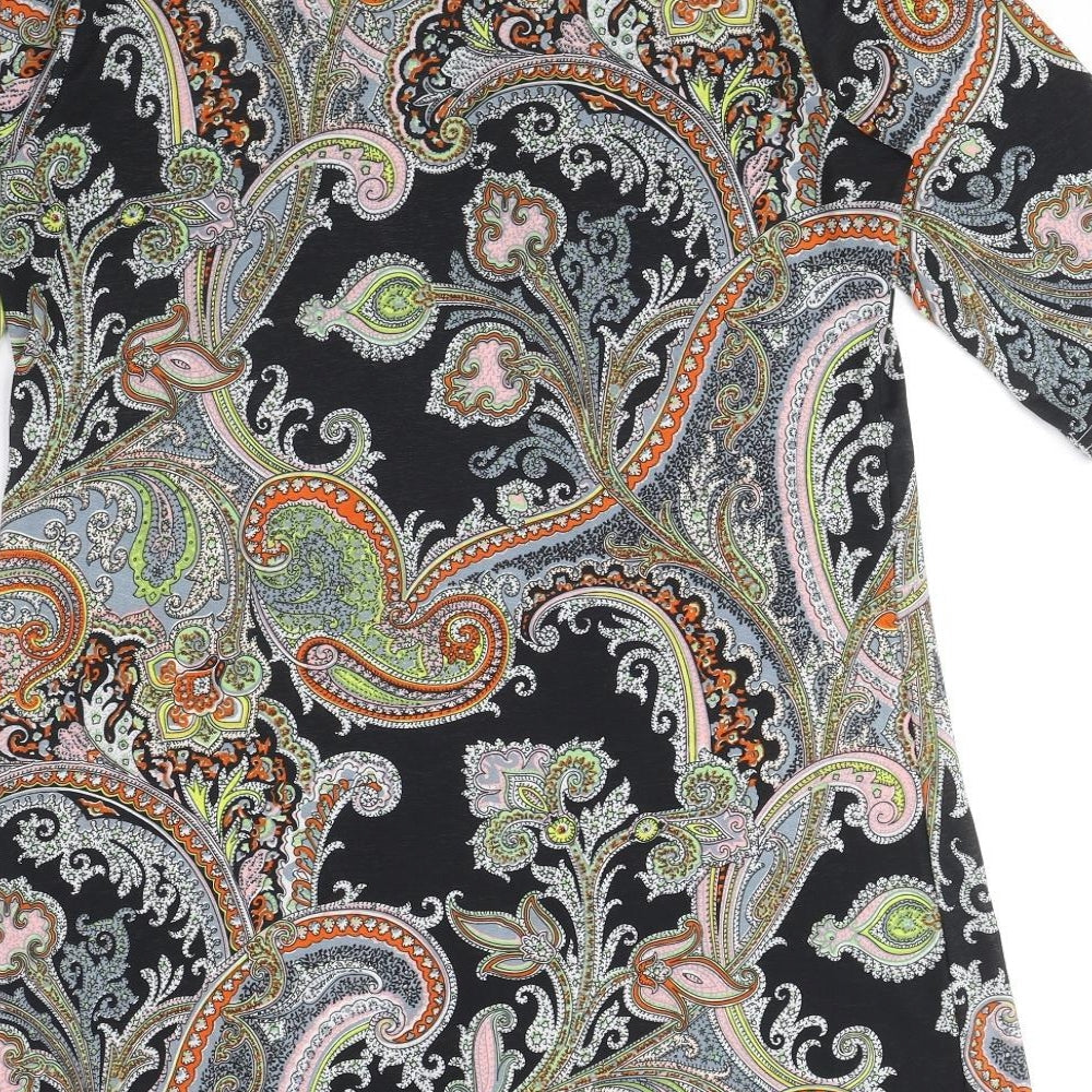 Vciuimi Womens Multicoloured Paisley Polyester T-Shirt Dress Size M Round Neck Pullover