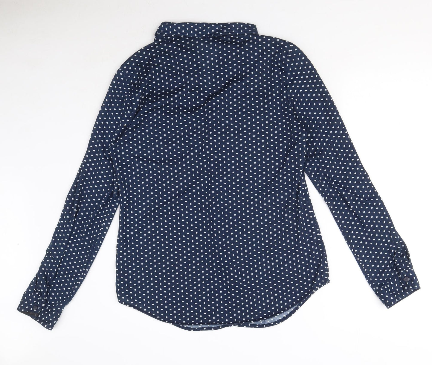 Womens UK Size L Passport Blue Basic Button-Up