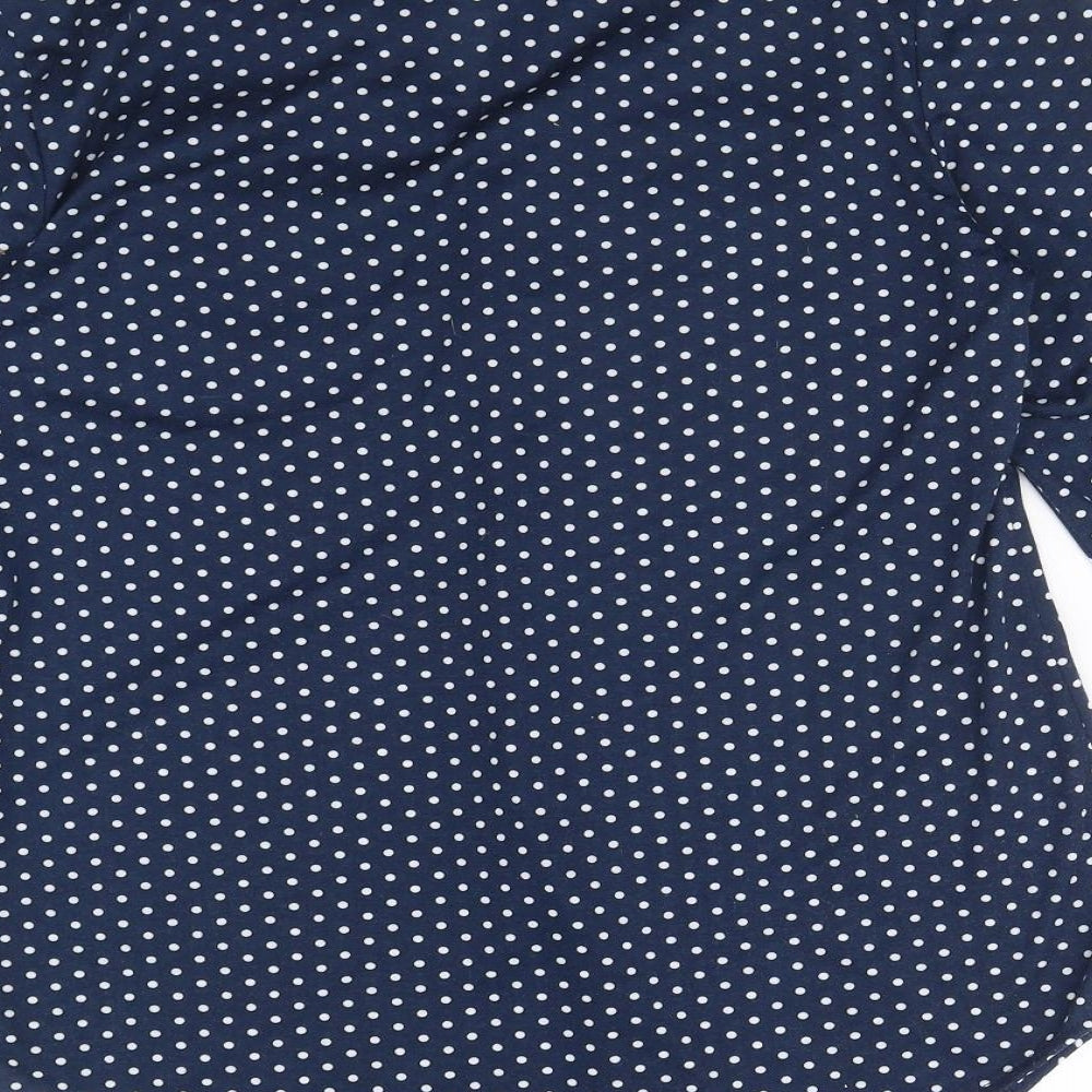 Womens UK Size L Passport Blue Basic Button-Up