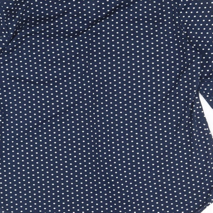Womens UK Size L Passport Blue Basic Button-Up