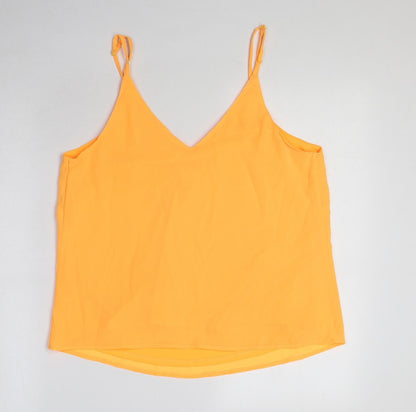 Japna Womens Orange Polyester Camisole Blouse Size 10 V-Neck