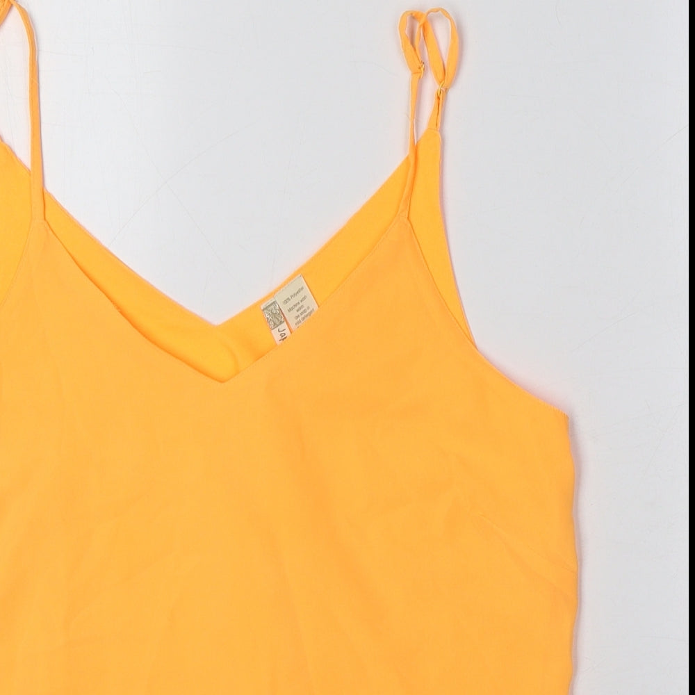 Japna Womens Orange Polyester Camisole Blouse Size 10 V-Neck