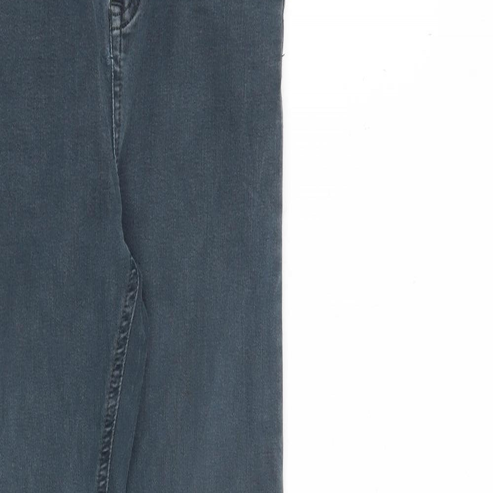 Topshop Womens Blue Cotton Straight Jeans Size 26 in L32 in Regular Zip