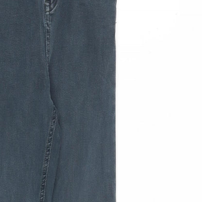 Topshop Womens Blue Cotton Straight Jeans Size 26 in L32 in Regular Zip
