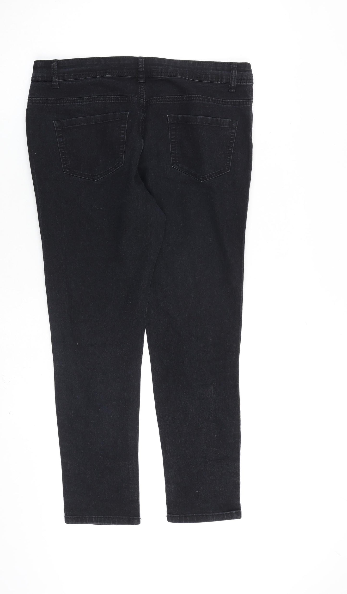 Denim & Co. Womens Black Cotton Skinny Jeans Size 14 L26 in Regular Zip