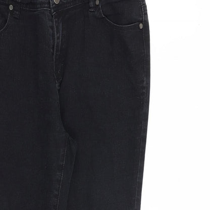 Denim & Co. Womens Black Cotton Skinny Jeans Size 14 L26 in Regular Zip