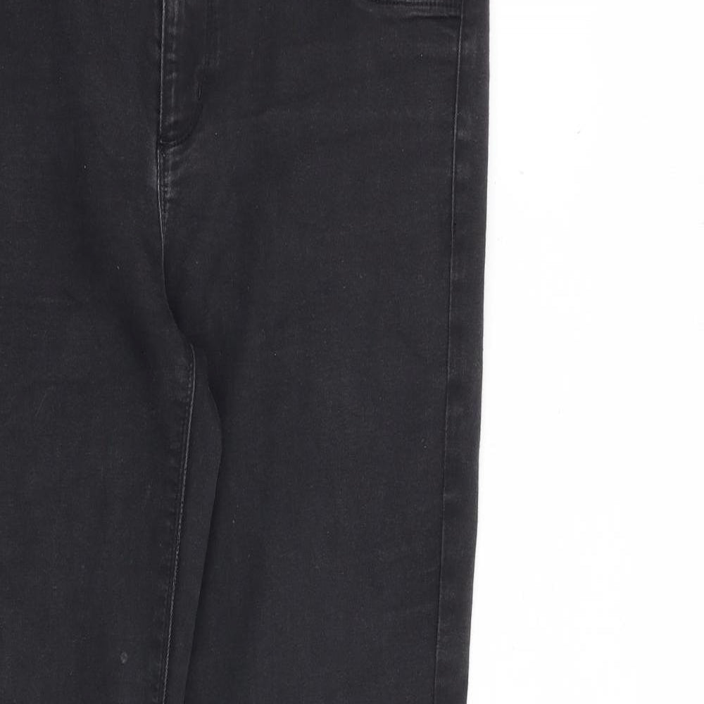 Oasis Womens Grey Cotton Skinny Jeans Size 16 L30 in Regular Zip