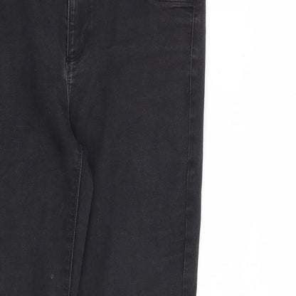 Oasis Womens Grey Cotton Skinny Jeans Size 16 L30 in Regular Zip