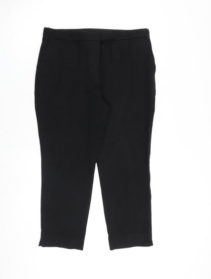 Womens UK Size 14 Marks and Spencer Regular Fit Carrot Black Trousers
