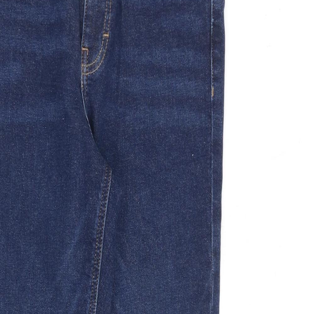Topshop Womens Blue Cotton Skinny Jeans Size 28 in L30 in Regular Zip