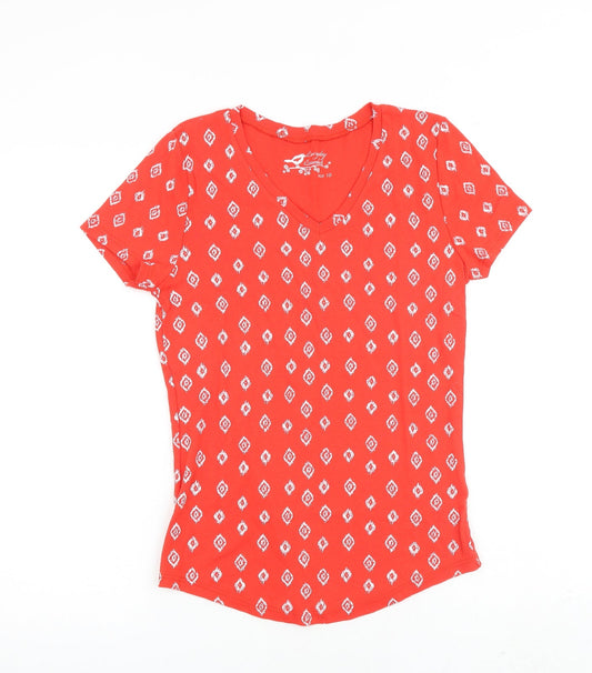 Womens UK Size 10 BHS Red Basic T-Shirt