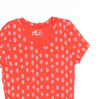 Womens UK Size 10 BHS Red Basic T-Shirt