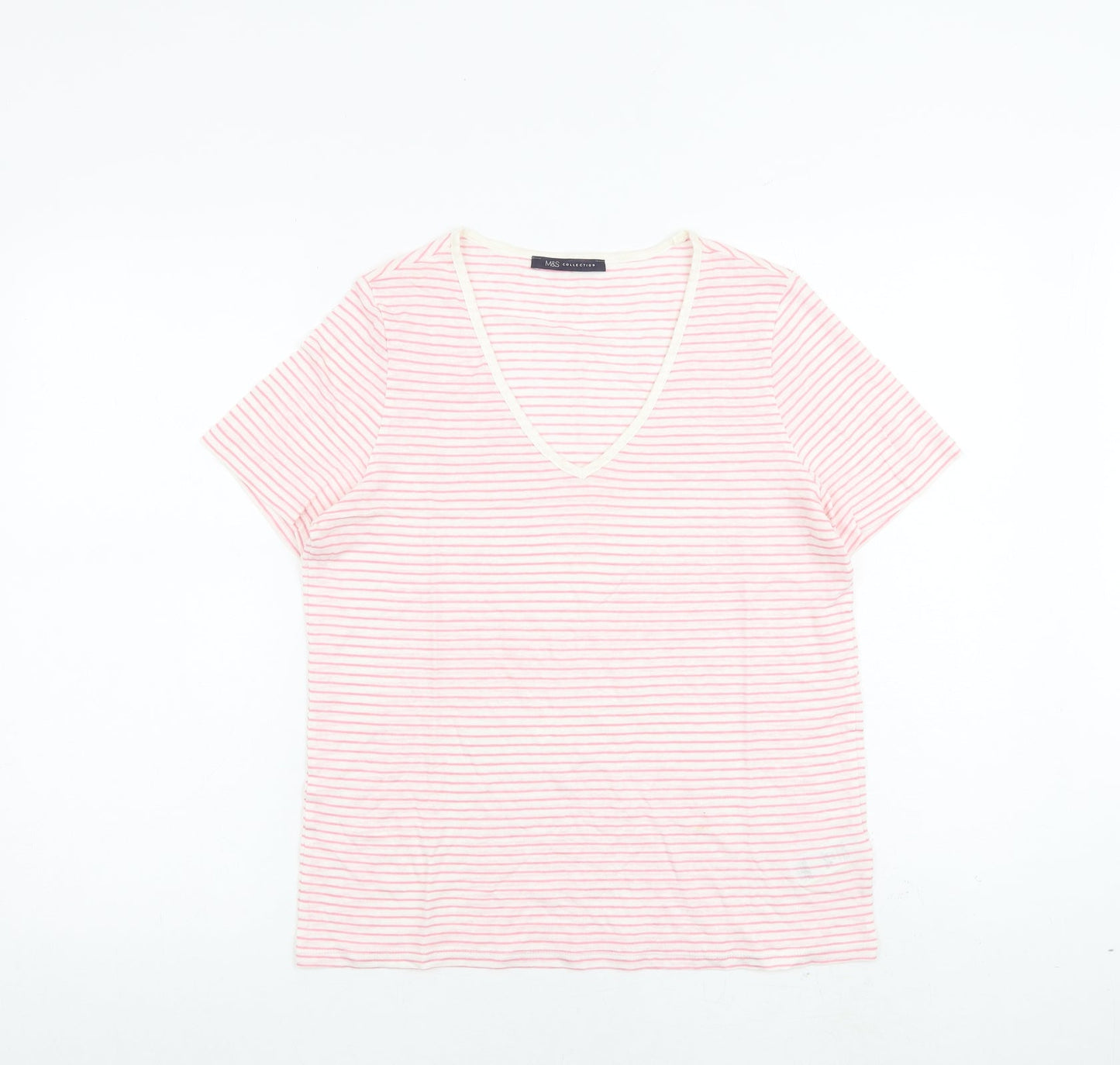 Womens UK Size 8 Marks and Spencer Pink Basic T-Shirt