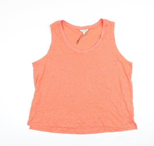 Autograph Womens Pink Flax Basic Tank Size 24 Round Neck