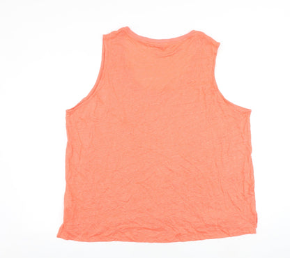 Autograph Womens Pink Flax Basic Tank Size 24 Round Neck