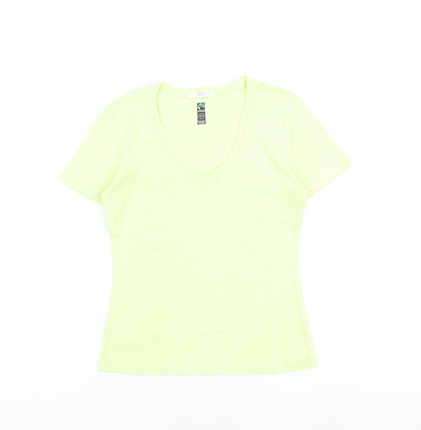 Womens UK Size 6 Marks and Spencer Yellow Basic T-Shirt