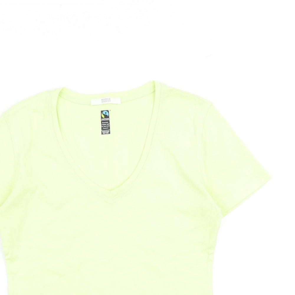 Womens UK Size 6 Marks and Spencer Yellow Basic T-Shirt