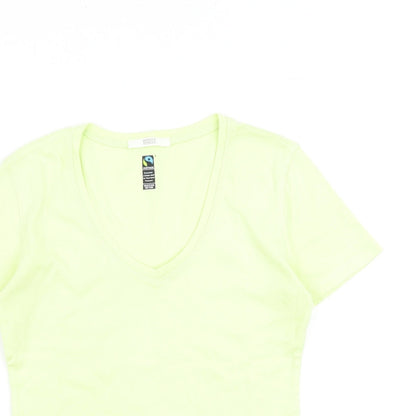 Womens UK Size 6 Marks and Spencer Yellow Basic T-Shirt