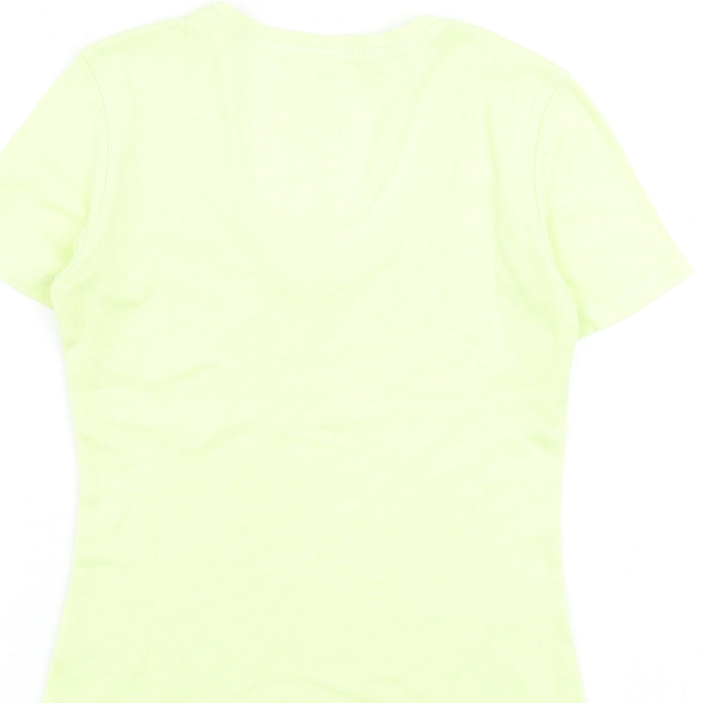 Womens UK Size 6 Marks and Spencer Yellow Basic T-Shirt