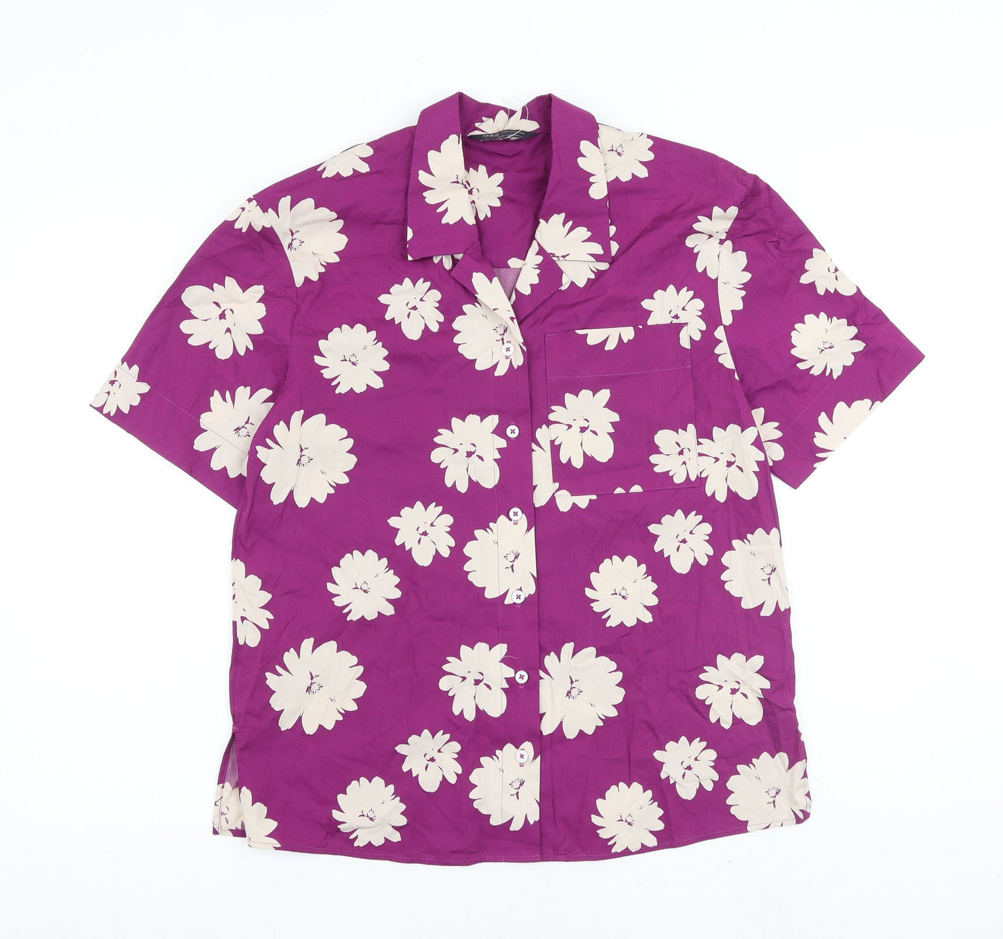 Womens UK Size 10 Marks and Spencer Purple Basic Button-Up