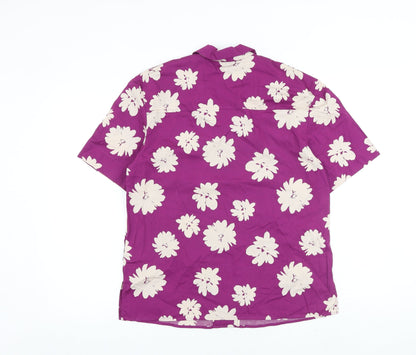 Womens UK Size 10 Marks and Spencer Purple Basic Button-Up
