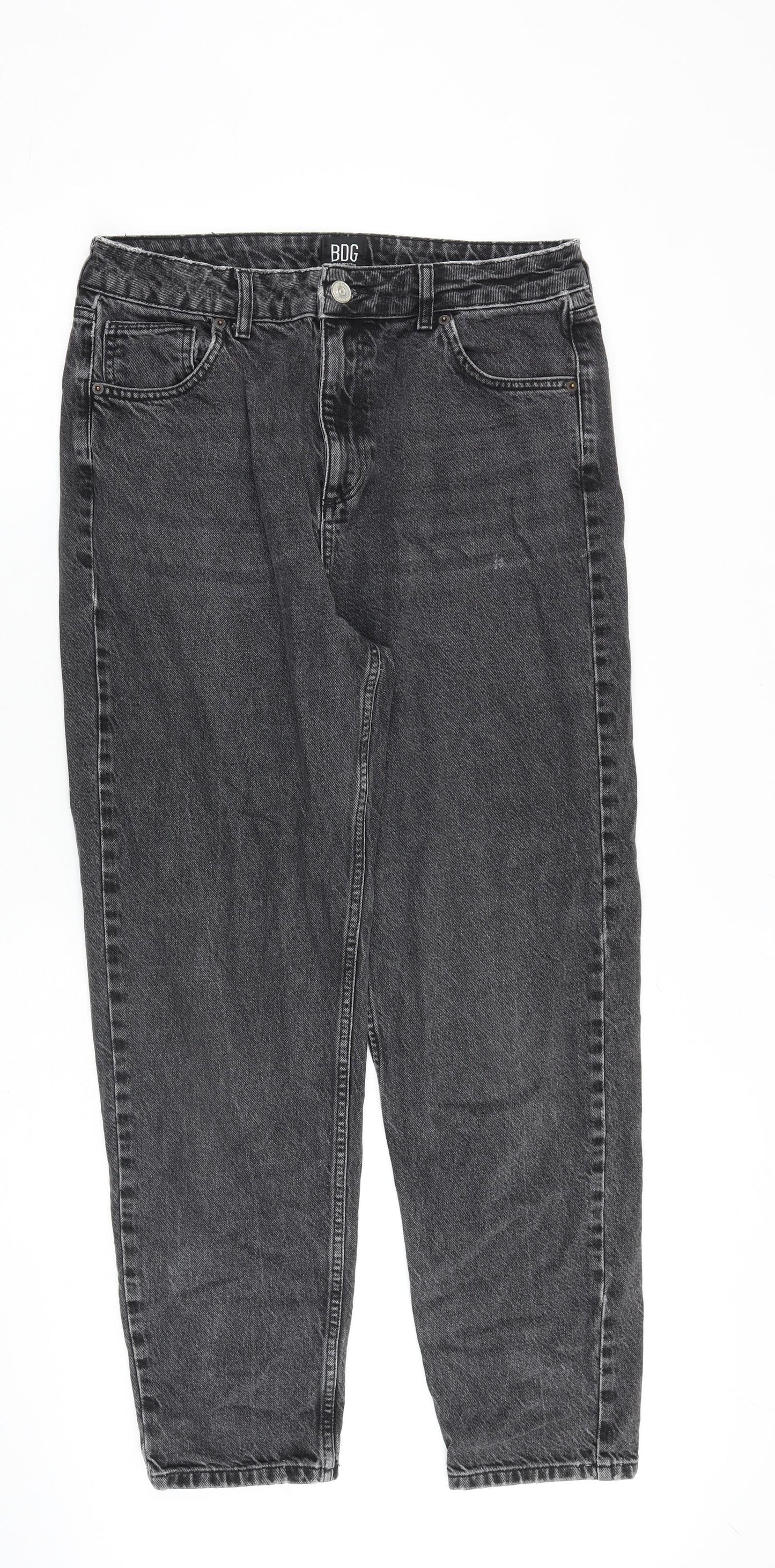 BDG Womens Grey Cotton Mom Jeans Size 32 in L32 in Regular Zip