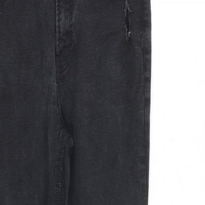 Denim & Co. Womens Grey Cotton Skinny Jeans Size 12 L27 in Regular Zip