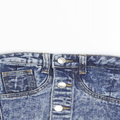 Womens UK Size 10 PRETTYLITTLETHING Blue Cropped Blouse