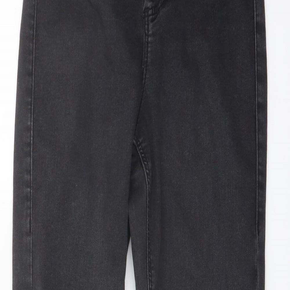 Topshop Womens Grey Cotton Skinny Jeans Size 26 in L26 in Regular Button