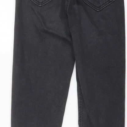 Topshop Womens Grey Cotton Skinny Jeans Size 26 in L26 in Regular Button