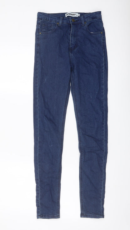 Womens UK Size 8 The Rockn Rev Regular Fit Skinny Blue Jeans