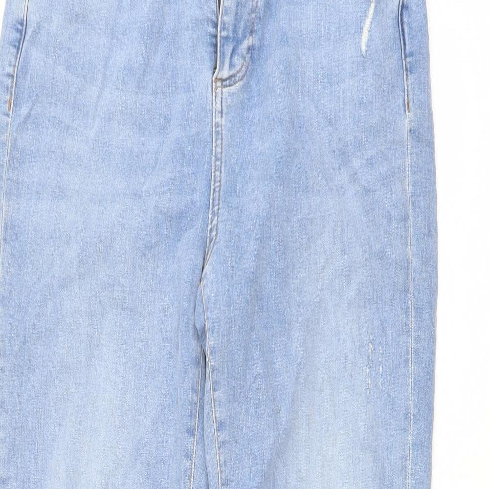 Mint Velvet Womens Blue Cotton Mom Jeans Size 8 L27 in Regular Button