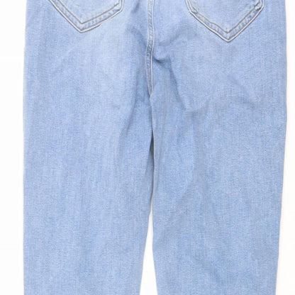 Mint Velvet Womens Blue Cotton Mom Jeans Size 8 L27 in Regular Button