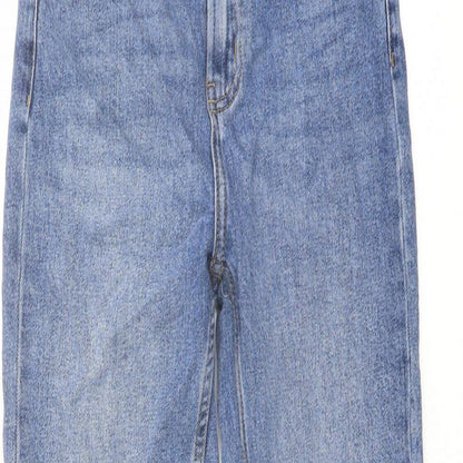 Denim & Co. Womens Blue Cotton Mom Jeans Size 6 L27 in Regular Button