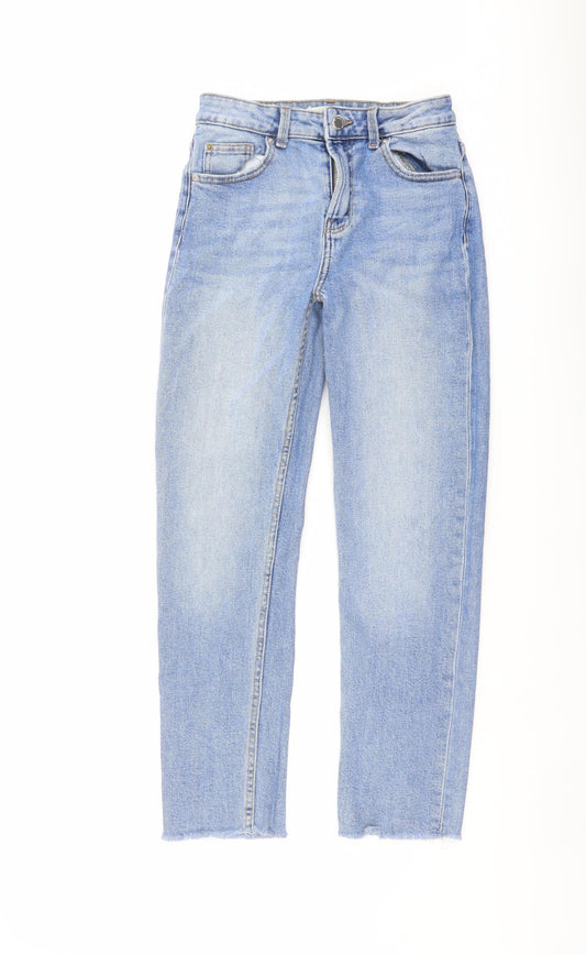 Denim & Co. Womens Blue Cotton Mom Jeans Size 6 L26 in Regular Button