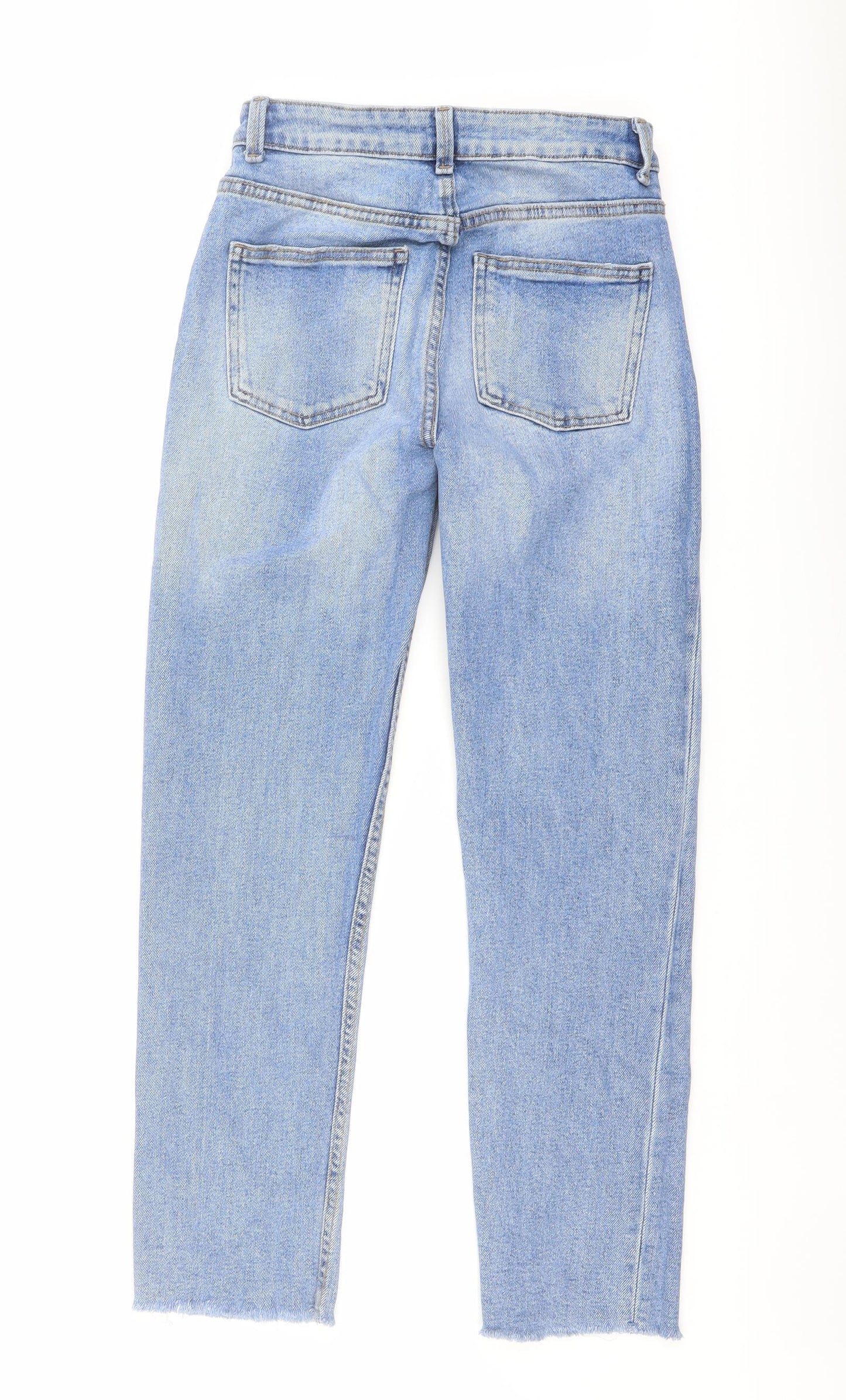 Denim & Co. Womens Blue Cotton Mom Jeans Size 6 L26 in Regular Button