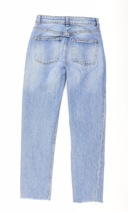 Denim & Co. Womens Blue Cotton Mom Jeans Size 6 L26 in Regular Button