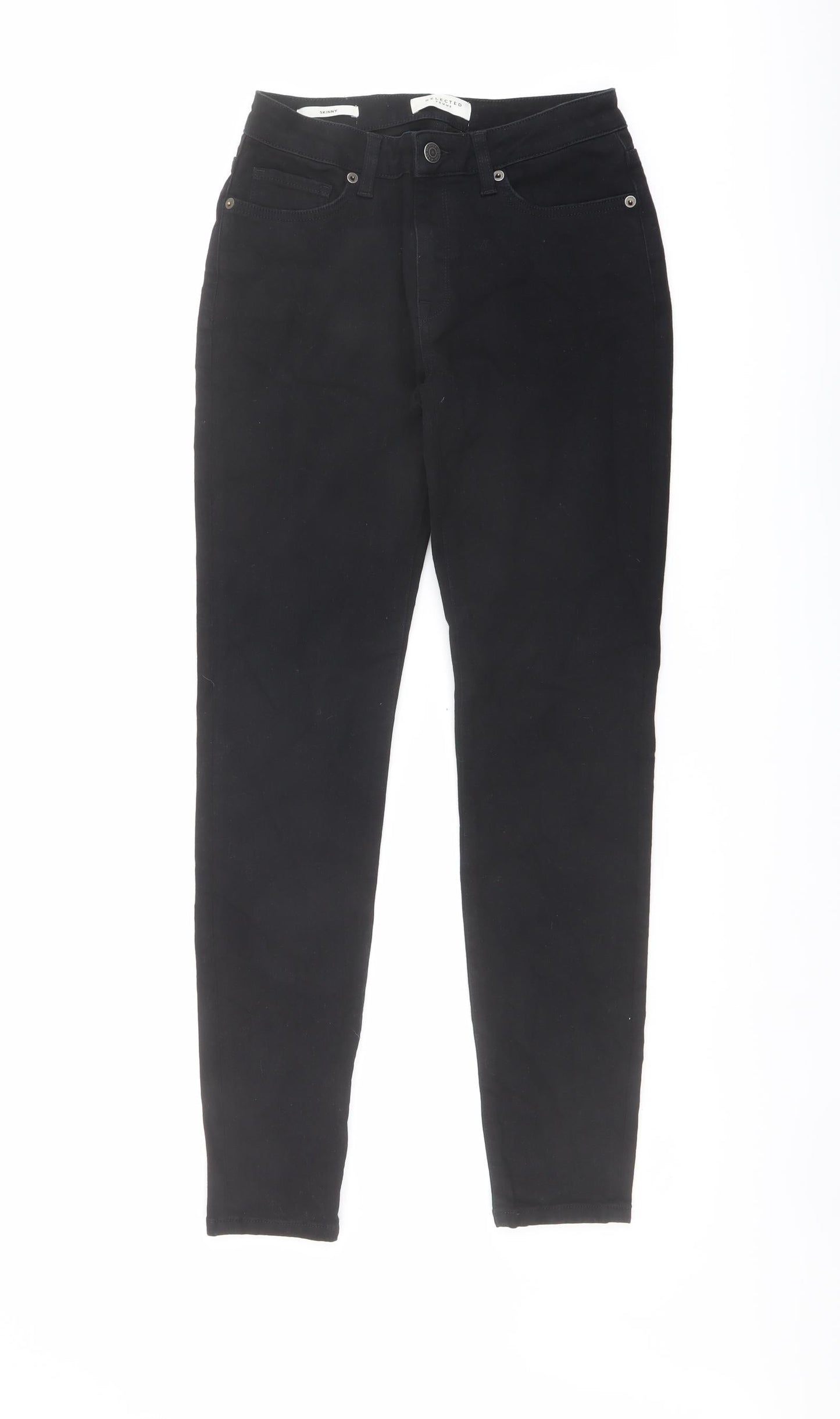 Womens UK Size 28 in Selected Regular Fit Skinny Black Jeans