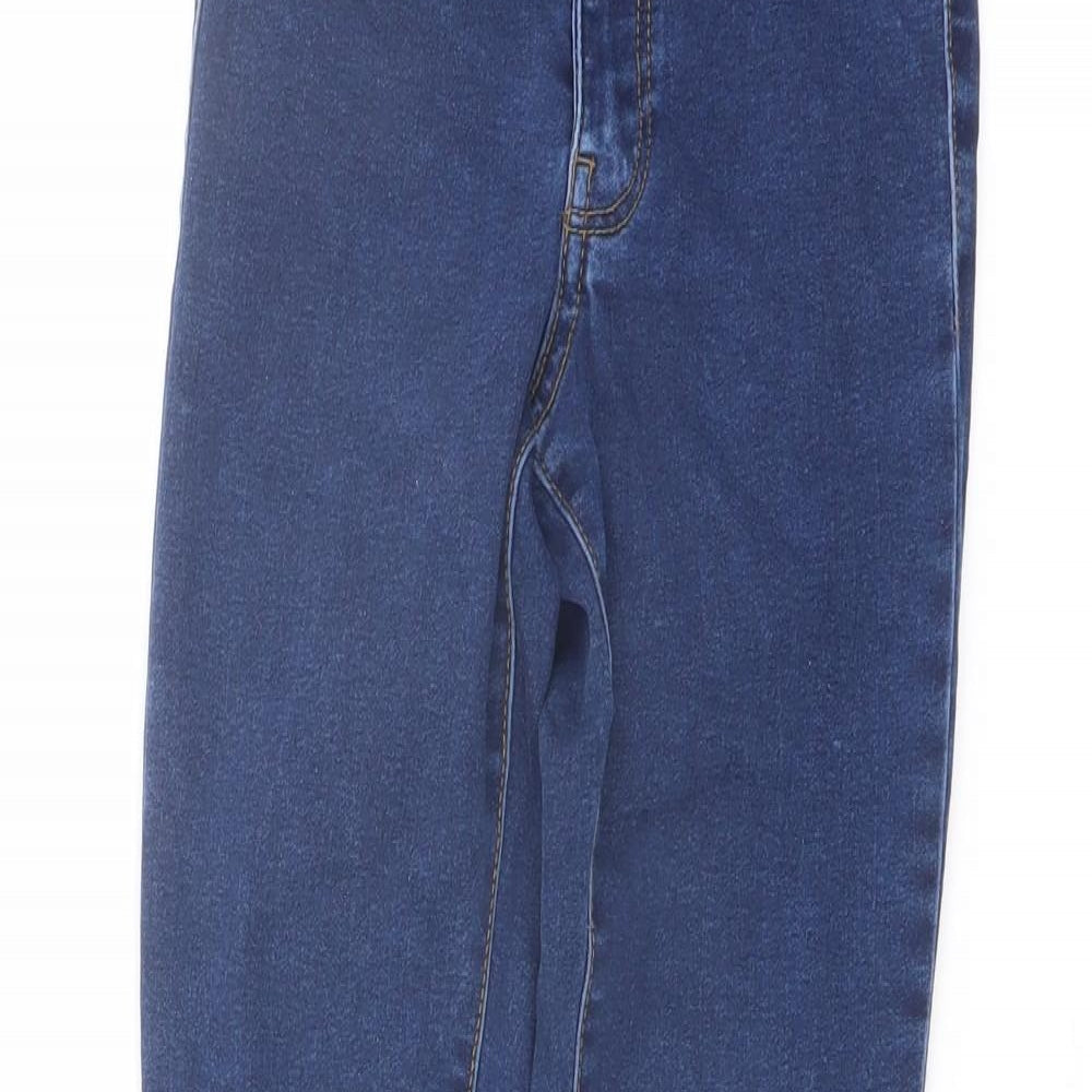 Mango Girls Blue Cotton Skinny Jeans Size 10 Years Regular Button